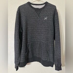 Huf Sweater Men Gray Cotton Blend Long Sleeve Crew Neck Kangaroo Pouch Size M